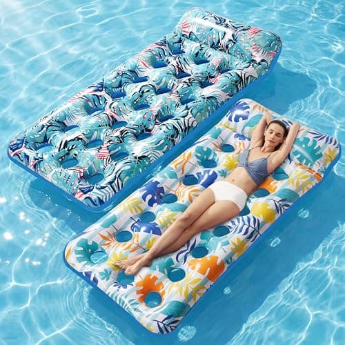 Stonful 2 Pack Inflatable Pool Floats, Cooling Pool Rafts for Adults