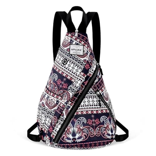 HAWEE Women's Rope Sling Bag - Convertible Water-Resistant Chest Bag & Casual Daypack, Adjustable Crossbody Backpack for Travel, Cycling, Exotic