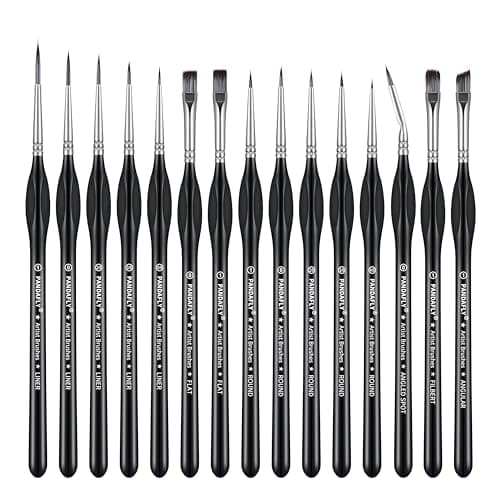 PANDAFLY Detail Paint Brushes Set for Fine Detailing & Art Painting, 15pcs