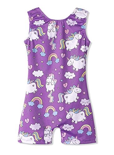 HOZIY Leotards for Girls Gymnastics Unicorn 4t 5t 4-5 Years Old Rainbow Purple Unitards