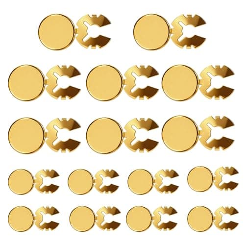 16Pcs Gold Button Covers Brass Button Cover Cufflinks,2 Sizes Buttons Covers for Men and Women, Elegant Accessories for Formal Shirts