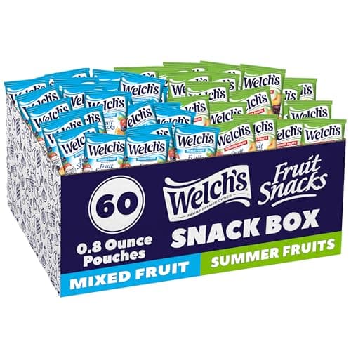 Welch's Fruit Snacks, Mixed Fruit & Summer Fruits, 0.8 oz, 60 Ct