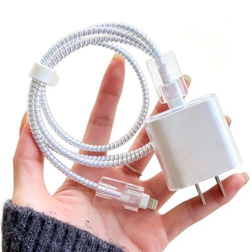 Hurgoer Cable Protector Compatible with iPhone 18W/20W Charger Cables White