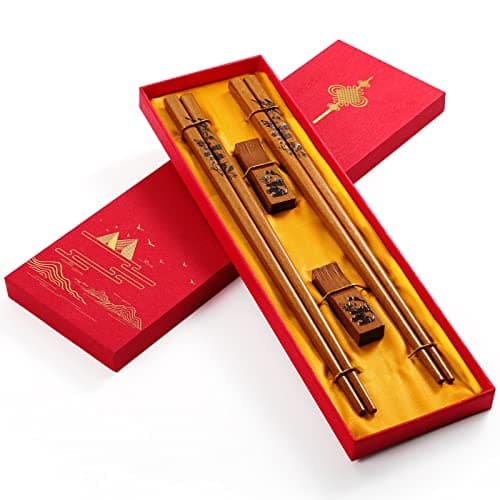 Chinese Chopstick Reusable, Panda Chopsticks with Holder, Chinese Wooden Chopsticks for Japanese sushi, Chinese food