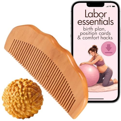 Labor Comb & Massage Ball Set with Digital Birth Plan: Maternity Bag Essential