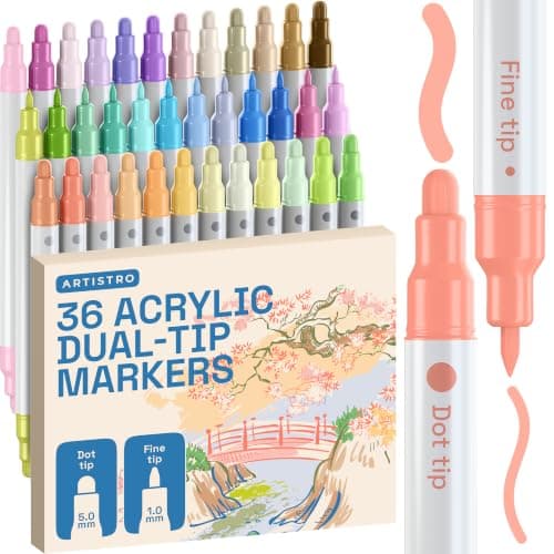 ARTISTRO Pastel Dual-Tip Acrylic Paint Marker Pens - Set of 36