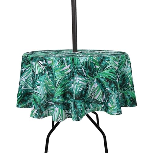 SUQ I OME Patio Tablecloth, Palm Tree, 60'' Round with Zipper