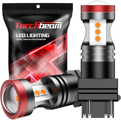 Torchbeam 3157 3156 LED Bulbs, Amber Yellow LED Turn Signal Lights Bulbs, 400% Brighter 3156 3057 3457 4157 LED Bulb with Projector Replacement for Directional Blinker Parking Side Marker Lights