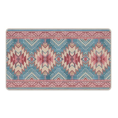 Livcoz Southwest Native American Aztec Front Door Mat, Vintage Ethnic