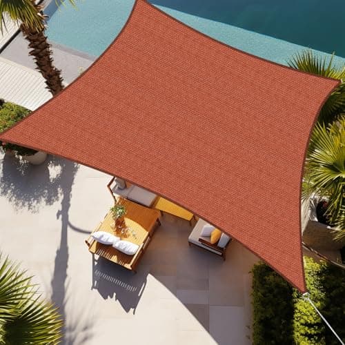 Shade&Beyond Rectangle Sun Shade Sail 08'X12' Permeable Canopy Rust Red for Patio Garden Yard Deck Pergola (We Make Custom Size)