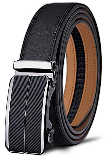BULLIANT Men's Belt,Slide Ratchet Belt Adjsutable For Men Suit Casual Jeans Gift Boxed,Trim To Fit(Black,48"-56" Waist Adjustable)