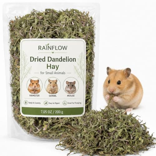 RAINFLOW Dandelion Hay 7.05 oz - Small Pet Treat for Rabbits Guinea Pigs