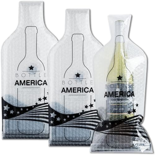 JIMMY THE FOX | Reusable Wine Bags for Travel | 3-Pack | Durable Triple-Layer Bottle Protector Sleeve | Leak-Proof & Impact-Resistant | Airplane & Cruise Luggage | Wine Lover Gifts - Bottle America
