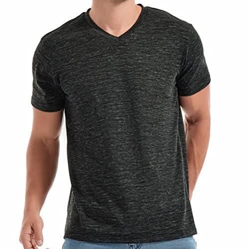 KLIEGOU Men's V Neck T Shirts - Casual Stylish Fitted Tees for Men 1 Black XL