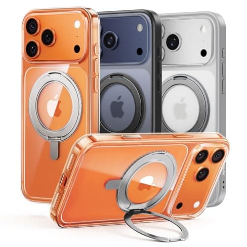 MAGIC JOHN 360° Rotatable Magnetic Invisible Stand for iPhone 17 Pro Max Case [Camera Control Button] [Compatible with MagSafe] 16FT Shockproof for iPhone 17 Pro Max Case with Kickstand, Clear