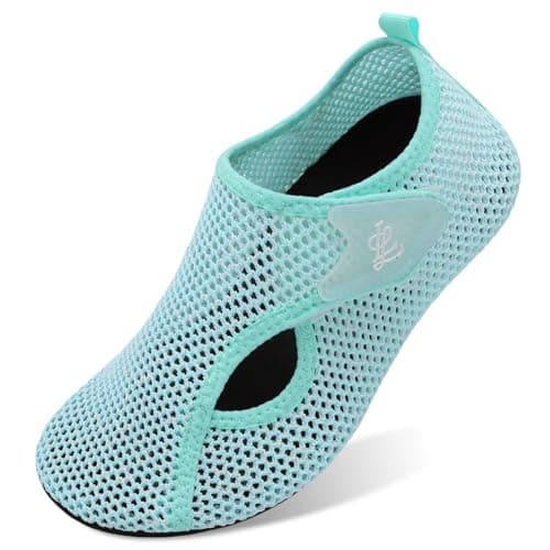 LeIsfIt Water Shoes for Women Men Quick-Dry Aqua Socks Swim Beach Barefoot Yoga Exercise Wear Sport Accessories, Green, 12-13 Women/9.5-10.5 Men