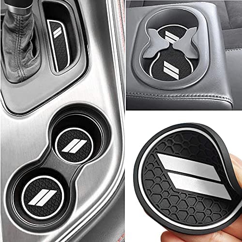 Auprite Anti Dust Mats for Dodge Challenger Accessories 2015 2016 2017 2018 2019 2020 2021 2022 2023,Custom Fits Cup Holder Liners Mats Door Pocket Center Console Liners, 11pcs/kit (White)