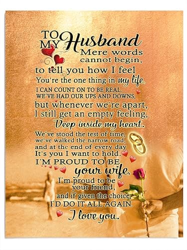 AMERICAN LUXURY GIFTS To My Husband I Love You Poem - Romantic Typography Wall Art Decor for Bedroom & Couples - 11x14 Unframed Print
