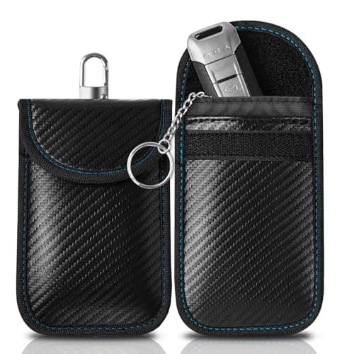 Meliya Faraday Pouch Bag for Car Keys, RFID Signal Blocking Holder, Faraday Key Fob Protector, Anti-Theft Key Fob Case (Blue)