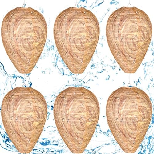 DECYOOL 6 Pack Wasp Nest Decoy, Waterproof Fake Wasp Nest for Outdoor