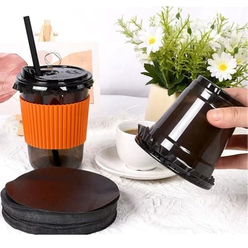 500 Pcs Black Leak-Proof Cap Lid Liners, Round Sealing Paper Pads, Waterproof Spill Proof Paper for Plastic Drink Cup, Milk Tea Coffee Beverage Cup Leak Proof Film Sealing Film (4.5 Inch)