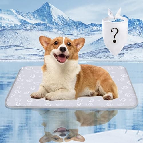 SUPRIY Pet Cooling Mat Pet Fabric for Dogs & Cats Q-Max>0.4(Gray,Medium)