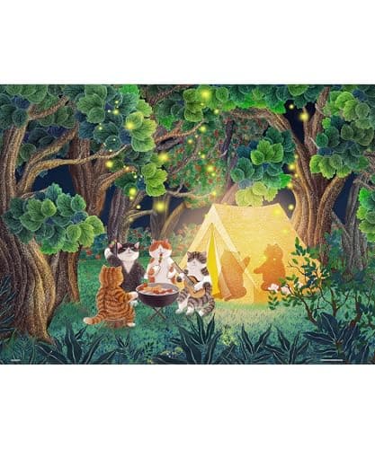 PieceRelax PieceClicks Plastic Jigsaw Puzzle for Adults 1000 Pieces - Nyangsongi - Camping Holiday - 25.2 X 18.9 Inches, Most Satisfying Table Games, No Glue Needed [U1057]
