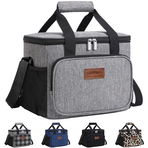 ToteTastic Insulated Lunch Bag for Women/Men, Reusable, 15L, Gray