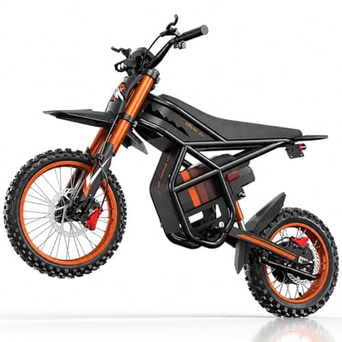Riding'times GT54 Electric Dirt Bike for Teens Adults 37MPH, 27AH Electric Motorcycle with 14"/12" Fat Tire Ebike, 2000W Dual Hydraulic Brakes Mountain Off-Road Ebike for Ages 13+