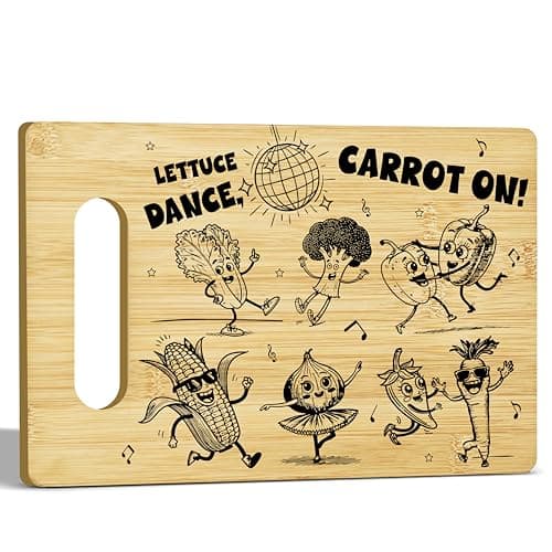 Funny Vegetable Dance Decor Bamboo Cutting Boards, Christmas Gifts Housewarming Birthday Gifts for Friends, Bestie, BFF Kitchen Decor Cutting Board -15