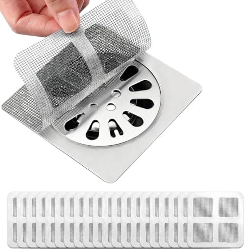 Disposable Hair Drain Stickers, 2026 New Disposable Shower Drain Hair Catcher, Floor Drain Filter Screen Shower Drain Mesh Stickers Covers for Bathroom Laundry Shower Kitchen Sink (10 PCS)