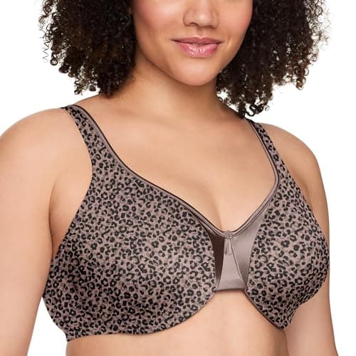 Warner's Women's Signature Support Cushioned Underwire for Support and Comfort Underwire Unlined Full-Coverage Bra 35002A, Mocha Layered Leo, 38D