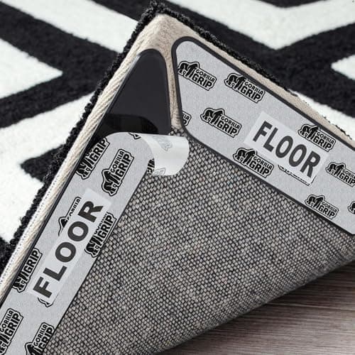 GORILLA GRIP® Extra Long Rug Grippers for Hardwood Floor, 8 Pack Black