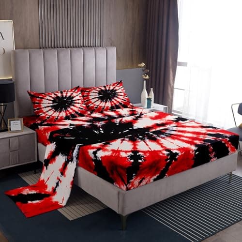 Feelyou Tie Dye Sheet Set Twin Size for Kids Boys Girls Deep Pocket