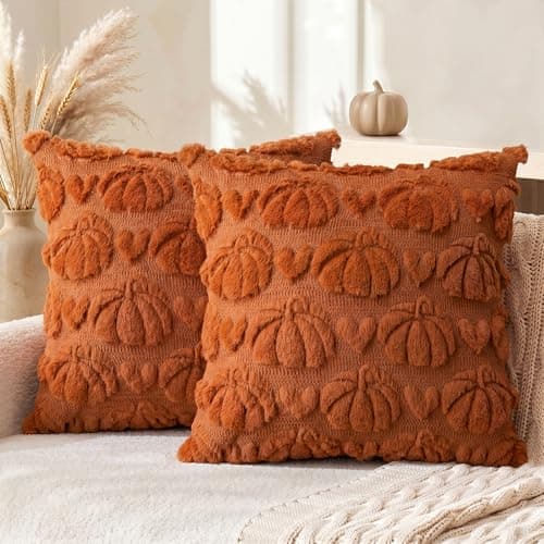AVOIN colorlife Caramel Pumpkin Fall Throw Pillow Covers 16x16 Inch