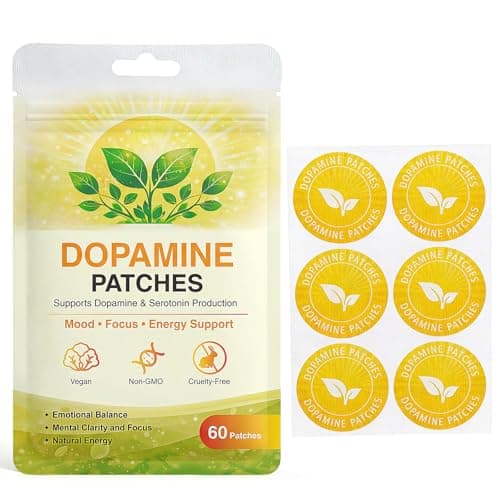 Wolimao Dopamine Patches Extra Strength 60ct, Mood Patches & Positivity Support, Supports Dopamine & Serotonin Balance for Men Women, Plant-Based Formula, 2 Months Pack（Yellow）