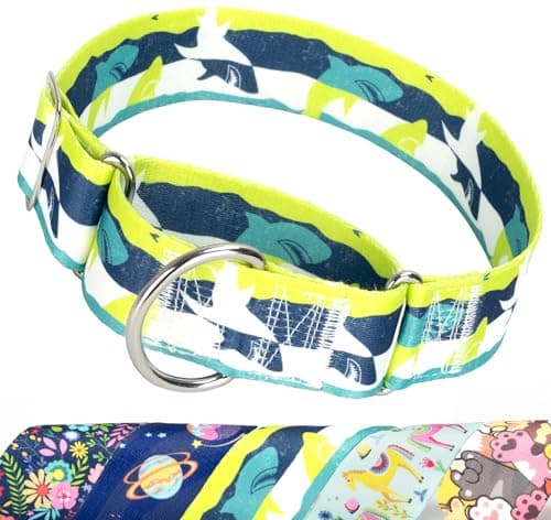 Shark No Pull Dog Training Collar,Wide Martingale Collar for XL Dogs