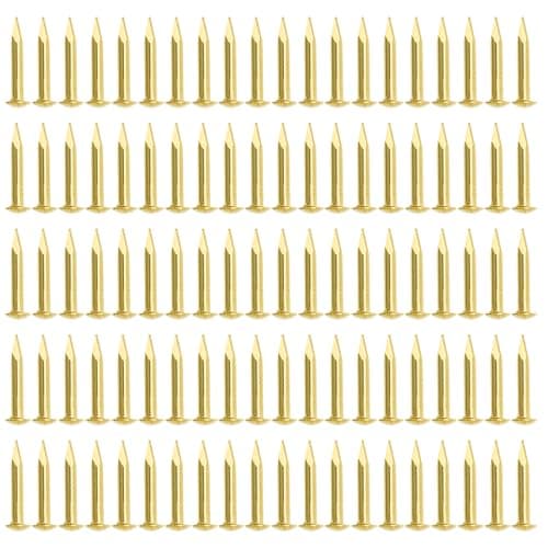 Pocoxll 100 Pcs 2x15mm Tiny Brass Nails
