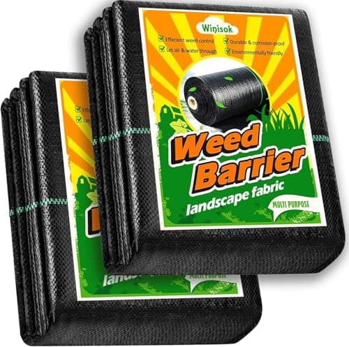 Winisok Weed Barrier Landscape Fabric Heavy Duty, 3FT x 50FT Thicken Garden Fabric Weed Mats Cloth, Durable Weed Control Mulch Breathable for Landscaping Weed Blocker Garden Bed Cover