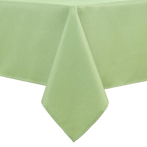 Hiasan Jacquard Textured Square Tablecloth 60x60 Inch, Light Sage Green