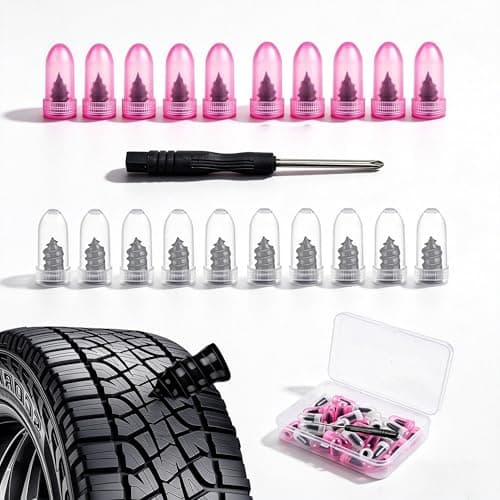 21Pcs Screw in Tire Plugs Kit Tire Repair Rubber Nail Kit Tire Repair Kit Tire Plugs Screw Type Flat Tire Screw Plugs Repair Kit Self Sealing Tire Repair Screws Quick Fix with Screw Tire Plugs Kit