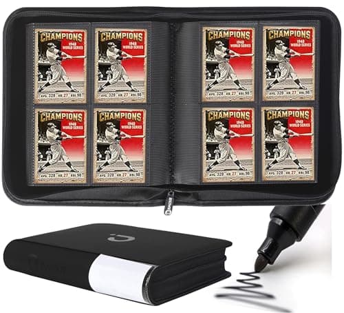 D DACCKIT Trading Card Binder 4 Pocket - Fits 336 Cards，21 Side-Loading Pages, Card Binder No Rings Folder for Collectible Games, Sports, TCG (Model D，Classic Black)