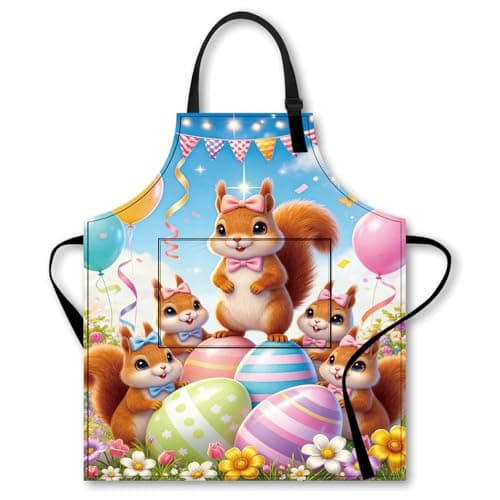 Nuxovilar Cute Squirrel Family Bib 26.7x30.7 Inch Polyester