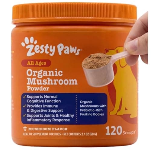 Zesty Paws Turkey Tail Mushroom for Dogs - Organic Mushroom Powder 60g