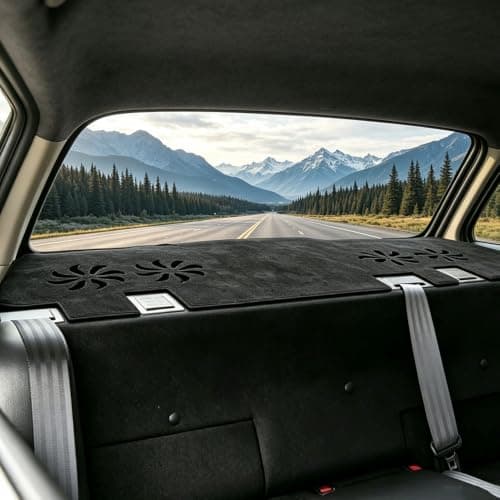 Car Rear Window Cover Mat for Ford Fusion 2013-2020 (Speaker, No Rear Sunshade, 2 Seat Anchors), Rear Window Cover for Car, Leather Surface with Non-Slip Backing, Foldable Interior Protection Mat