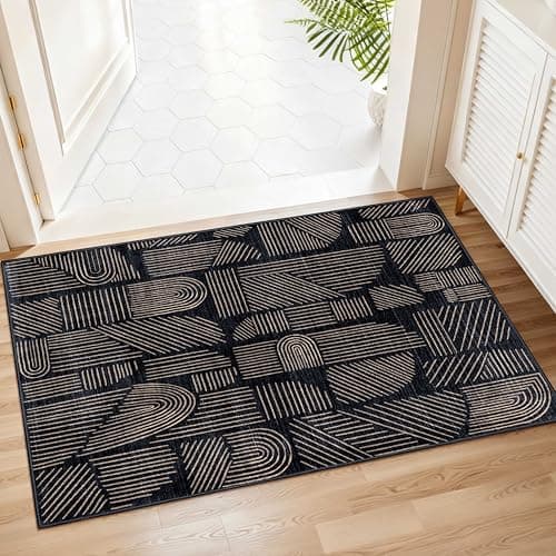 MUJOO 2x3 Washable Rug Small Area Rugs Low Pile Mid Century Modern