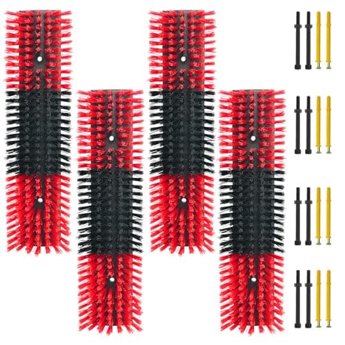 4pcs Livestock Scratch Brush Accessories With 16 Screws，Animal Back Scratching Brush for Cow,Cattle,Sheep, Horses,Pigs，Massage Grooming Tool（Red）
