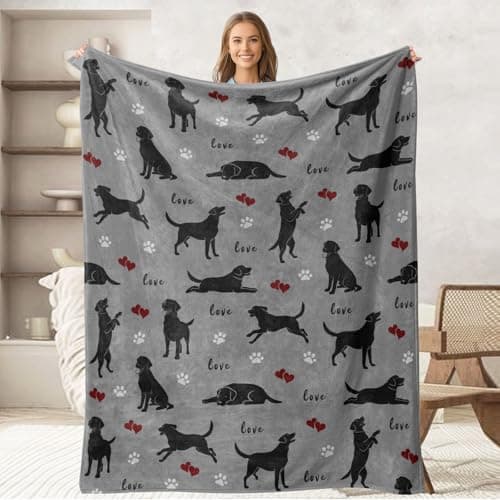 keepitcozi Labrador Gifts Throw Blankets for Women Men, Labrador Dog Lovers Birthday Gifts Blanket, Home Room Decor for Him Her, Flannel Soft Blanket for Bed Couch 50"x60"