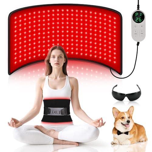 Pedete Red Light Therapy Mat for Body, 24'' x 12'' 660nm & 850nm with Timer