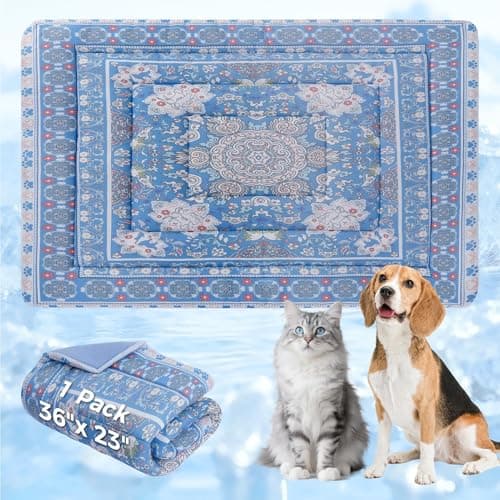 BINGPET Cooling Mat for Dogs, 36x23in Reversible Self-Cooling Dog Pad